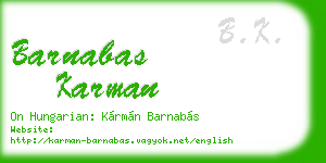 barnabas karman business card