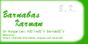 barnabas karman business card